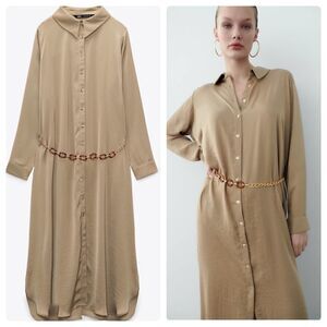 ZARA BELTED OVERSIZED FLOWY DRESS New